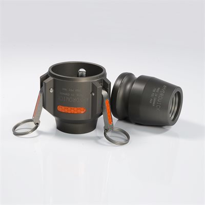 Alum. Coupling  2 ½” x 1 13/16” Cam/Groove snow coupling with 3 Arm iReflect Orange (set)