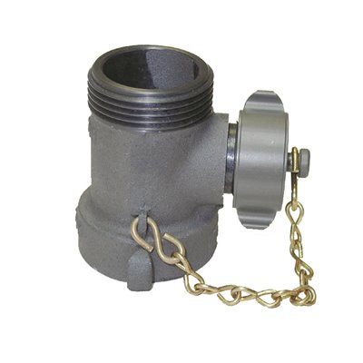 Hose Line &quot;T&quot; .. 1 ½&quot; NH female x 1 ½&quot; NH male x 1&quot; NPSH male (with Cap & Chain)